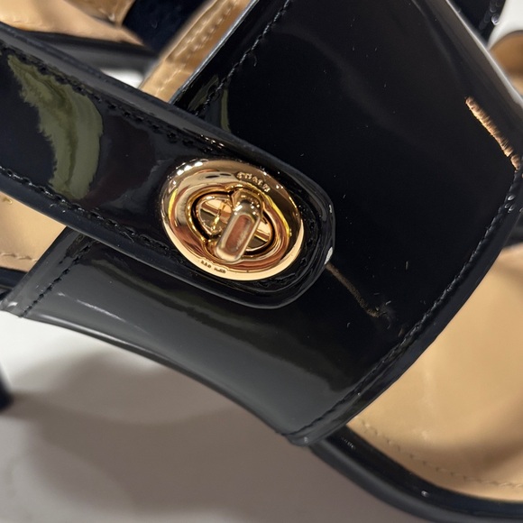 Coach Glossy Dark Blue/navy Heels with Gold Accent - Picture 4 of 16